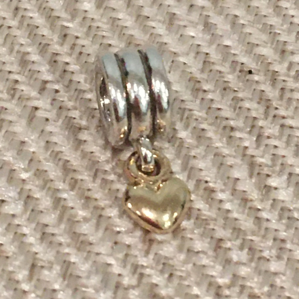 PANDORA 14k Yellow Gold Heart Dangle - Picture 8 of 8